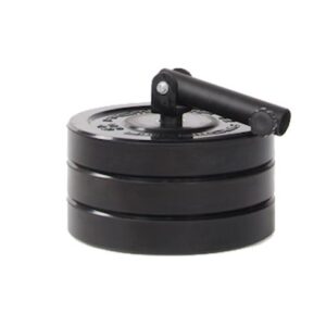 A black plastic Landmine Post with a handle on it.