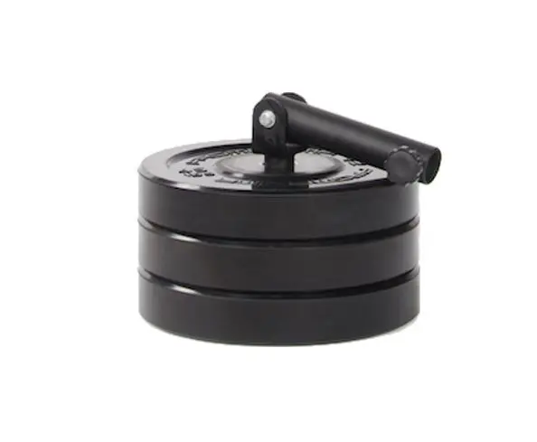 A black plastic Landmine Post with a handle on it.