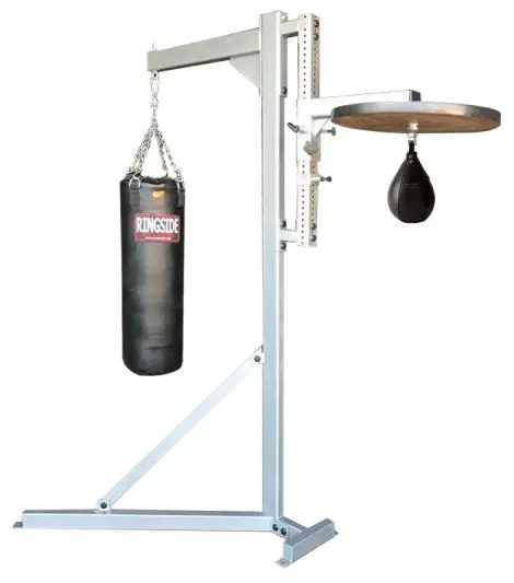 A Heavy Bag Boxing Station with a punching bag attached to it.
