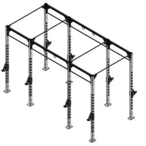 A black and white drawing of a CT Custom Rig - Standard Laser Notch Uprights.