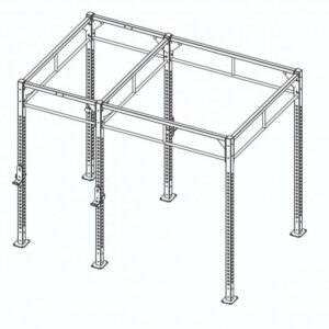 A drawing of a CTH Custom Rig - Double Sided Multi-Hole Uprights on a white background.