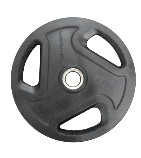 An EZ Rubber Grip Olympic Plate with a hole in the middle.