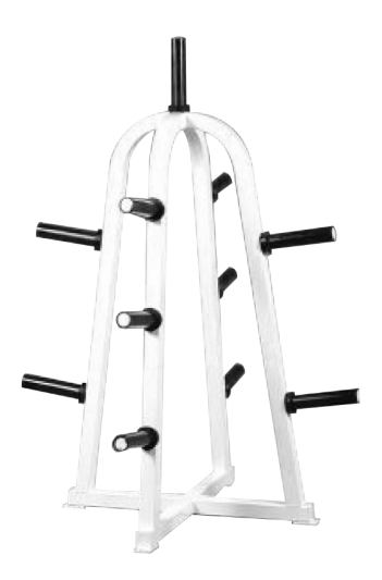 A white and black FW-121 A-Frame Plate Holder with four handles.