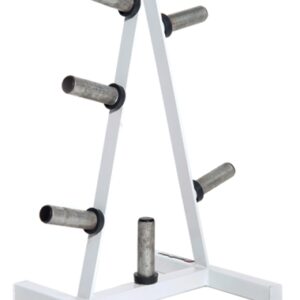 A FW-13 Olympic Plate Holder with four metal rods on it.