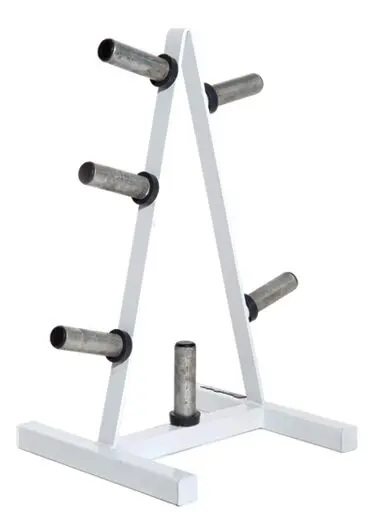 A FW-13 Olympic Plate Holder with four metal rods on it.