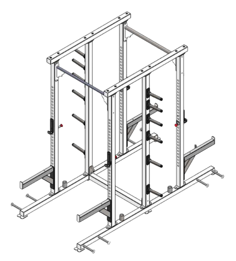 A black and white image of a PL-46A Economy Double Sided Half Rack.