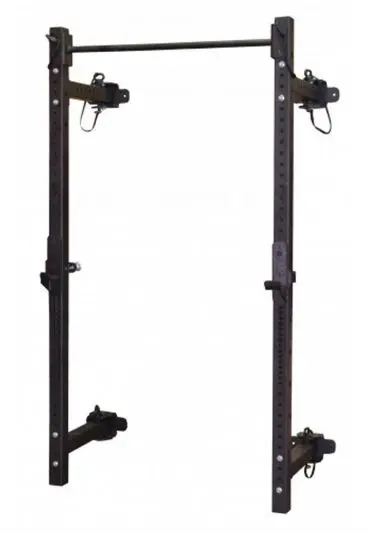 A black Promaxima Folding Rack with two handles.