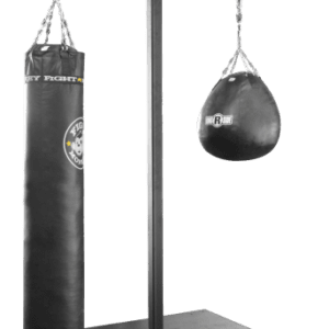 A Quad Boxing Stand and punching bag on a stand.