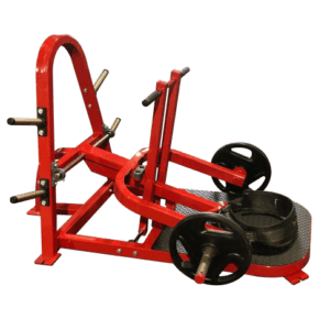 A Belt Squat Machine in Red Color