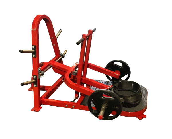 A Belt Squat Machine in Red Color
