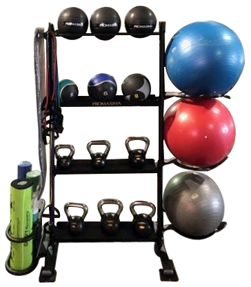 A STR 15 Accessory Rack With Weights
