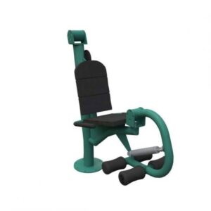 A green and black Adjustable Leg Extension & Curl.