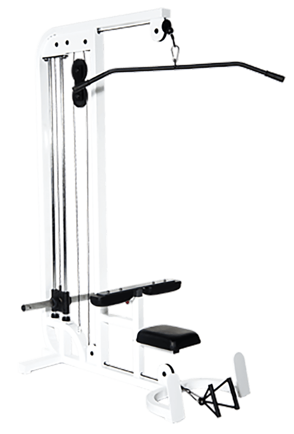 A Lat Pull Equipment in White and Steel