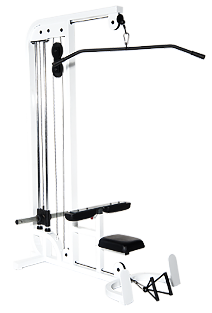 A Lat Pull Equipment in White and Steel