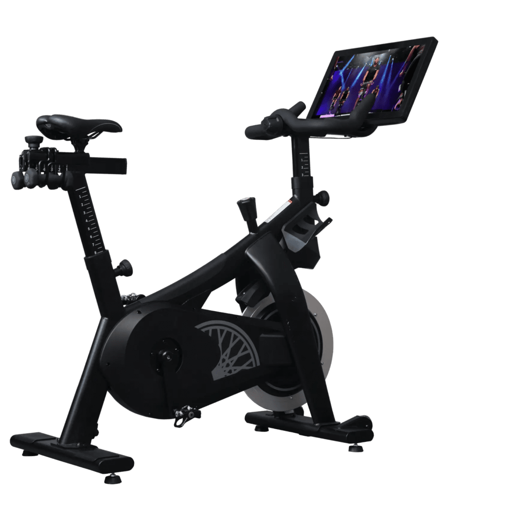 A SoulCycle Bike with a tablet on it.